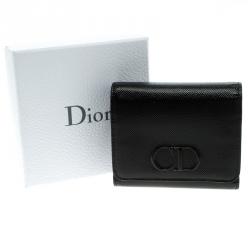 Pre Owned Dior Black Patent Leather Mania Compact Wallet