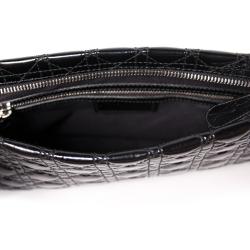 Pre Owned Dior Black Cannage Quilted Patent Clutch Bag