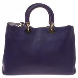 مملوكة مسبقًا Dior Purple Leather Large Diorissimo Shopper Tote