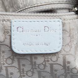 Pre Owned Dior Light Blue Cannage Woven Leather Vingate Charm Hobo
