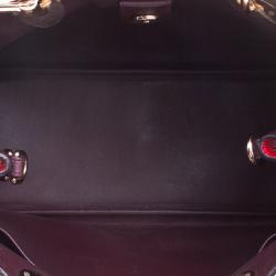 Pre Owned حقيبة يد ديور شوبر ديوريسيمو متوسطة جلد حُبيبي حمراء