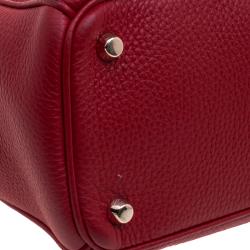 Pre Owned حقيبة يد ديور شوبر ديوريسيمو متوسطة جلد حُبيبي حمراء