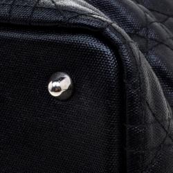 Pre Owned حقيبة يد ديور بينيرا شوبر متوسطة كانفاس مقوى سوداء