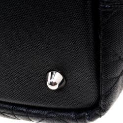 Pre Owned حقيبة يد ديور بينيرا شوبر متوسطة كانفاس مقوى سوداء