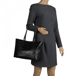 مملوكة مسبقًا Dior Black Cannage Coated Canvas Medium New Panarea Shopper Tote