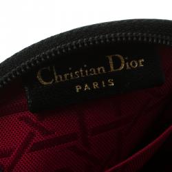 Pre Owned Dior Black Fabric Zip Around Coin Pouch