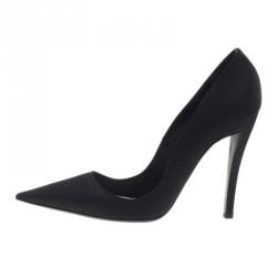Pre Owned Dior Black Canvas Pointed Toe Pumps Size 41