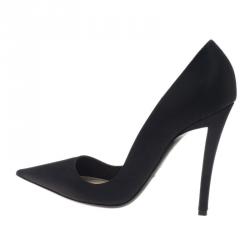 Pre Owned Dior Black Canvas Pointed Toe Pumps Size 41
