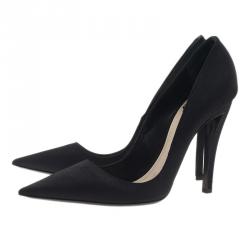 Pre Owned Dior Black Canvas Pointed Toe Pumps Size 41