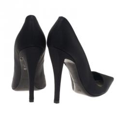 Pre Owned Dior Black Canvas Pointed Toe Pumps Size 41