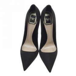 Pre Owned Dior Black Canvas Pointed Toe Pumps Size 41