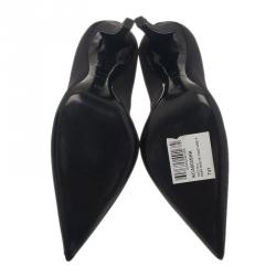 Pre Owned Dior Black Canvas Pointed Toe Pumps Size 41