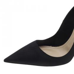 Pre Owned Dior Black Canvas Pointed Toe Pumps Size 41