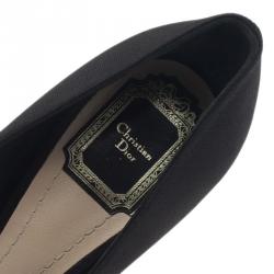 Pre Owned Dior Black Canvas Pointed Toe Pumps Size 41