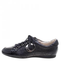 Pre Owned حذاء رياضي ديور مرتفع منخفض جلد كاناج أسود مقاس 37.5