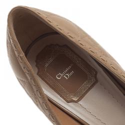 مملوكة مسبقًا حذاء ديور جلد كاناج بيج مقدمة مفتوحة وفيونكة مقاس 40