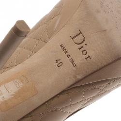 مملوكة مسبقًا حذاء ديور جلد كاناج بيج مقدمة مفتوحة وفيونكة مقاس 40