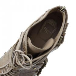 مملوكة مسبقًا بوت كاحل ديور جورتر جلد وتمساح مطبوع برباط مقاس 39