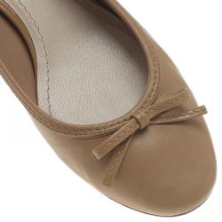 Pre Owned حذاء ديور باليرينا بكعب جلد بيج كاناج مقاس 39.5