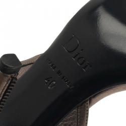 Pre Owned Dior Grey Leather Open Toe Ankle Strap Sandals Size 40