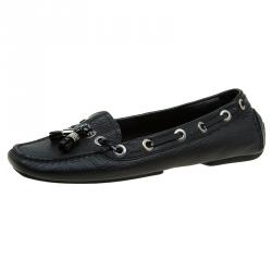مملوكة  مسبقًا Dior Black Leather Tassel Detail Loafers Size 38