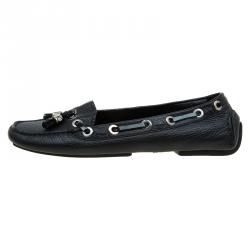 مملوكة مسبقًا Dior Black Leather Tassel Detail Loafers Size 38