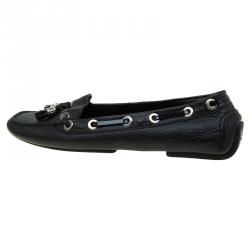 مملوكة مسبقًا Dior Black Leather Tassel Detail Loafers Size 38