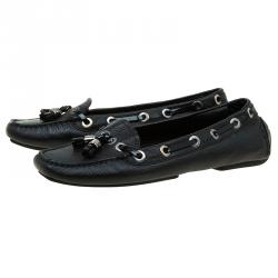 مملوكة مسبقًا Dior Black Leather Tassel Detail Loafers Size 38