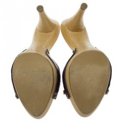 Pre Owned صندل سلايد ديور جلد لامع كاناج بنفسجي بفيونكة مقاس 39