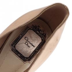 Pre Owned Dior Gold Mirror Leather Pointed Toe Pumps Size 41