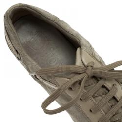 Pre Owned حذاء رياضي ديور جلد بيج وسويدي كاناج برباط مقاس 39