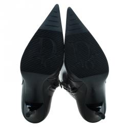 Pre Owned Dior Black Leather "I Love" Knee Boots Size 37