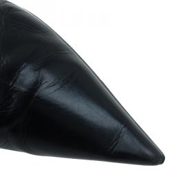 Pre Owned Dior Black Leather "I Love" Knee Boots Size 37