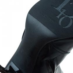 Pre Owned Dior Black Leather "I Love" Knee Boots Size 37