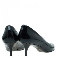 مملوكة مسبقًا Dior Black Patent Kitten Heel Cherie Pumps Size 39.5