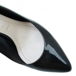 مملوكة مسبقًا Dior Black Patent Kitten Heel Cherie Pumps Size 39.5