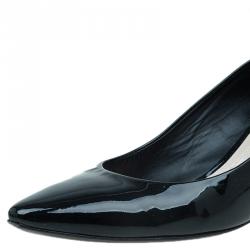 مملوكة مسبقًا Dior Black Patent Kitten Heel Cherie Pumps Size 39.5