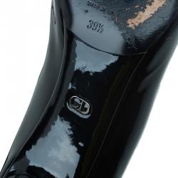 مملوكة مسبقًا Dior Black Patent Kitten Heel Cherie Pumps Size 39.5