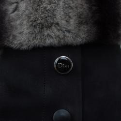 مملوكة مسبقًا Dior Black Nubuck and Fur Ankle Boots Size 38.5