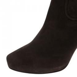 مملوكة مسبقًا Dior Brown Suede Knee Boots Size 40.5