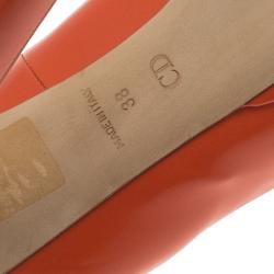 Pre Owned حذاء كعب عالي ديور ميس ديور بنعل سميك ومقدمة مفتوحة جلد برتقالي مقاس 38