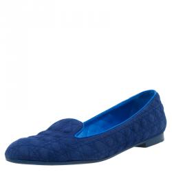 Pre Owned سليبرز ديور سموكينغ كاناج سويدي أزرق مقاس 38