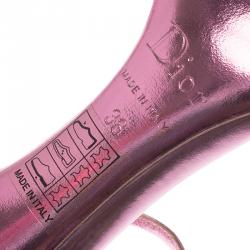 مملوكة مسبقًا Dior Two Tone Metallic Leather Mary Jane Sandals Size 38