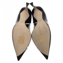 مملوكة مسبقًا حذاء كعب عالى ديور كعب بلاستيك جلد أسود مقاس 39.5