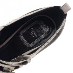 Pre Owned Dior Black and White Leather Mary Jane Pumps Size 36.5