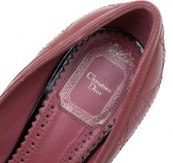 مملوكة مسبقًا Dior Rosewood Pink Patent Cannage Leather Peep Toe Platform Pumps Size 38