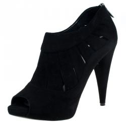 مملوكة مسبقًا بوت للكاحل ديور إيكليبس سويدي أسود مفرغ مقدمة مفتوحة مقاس 38.5