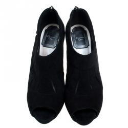 مملوكة مسبقًا بوت للكاحل ديور إيكليبس سويدي أسود مفرغ مقدمة مفتوحة مقاس 38.5