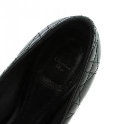 مملوكة مسبقًا حذاء كعب عالي ديور جلد كاناغ مبطن أسود مقدمة مدببة مقاس 37