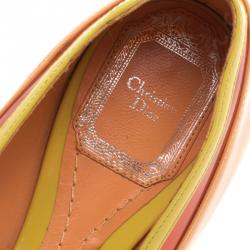 Pre Owned Dior Two Tone Patent Leather Bow Ballet Flats Size 36